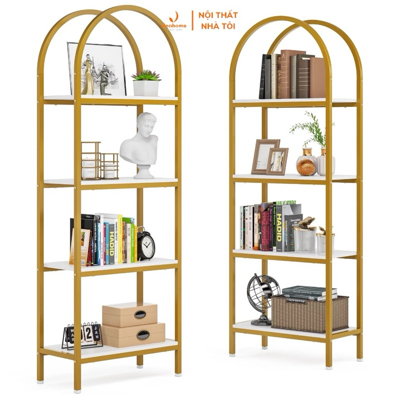 kệ sắt hình vòm 4 tầng cao 1m75 cổ điển dùng để trang trí,decor,làm kệ sách,vách ngăn cho mọi không gian .VNS -008