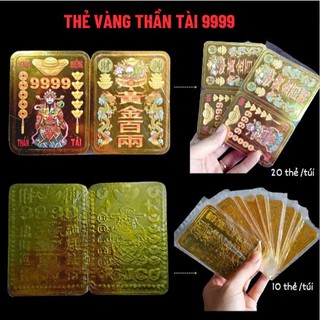 Thẻ vàng Thần tài 9999 An Phước [cầu tài lộc...] 20 thẻ /túi