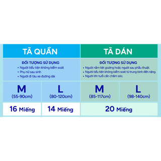 Tã dán Caryn size L20/XL 20 miếng (Vòng hông từ 68-135cm)