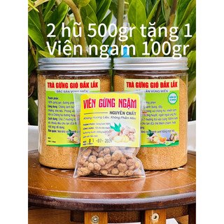 Trà Gừng gió đường phèn Hòa Tan(1kg 2 hộp)Làm từ gừng gió và Đường phèn thủ công không chất bảo quản