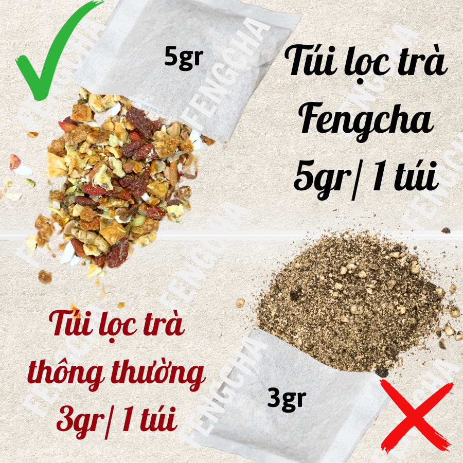 [Detox mùi hôi] Trà detox thải độc mùi hôi cơ thể Fengcha cho người có nhiều mồ hôi, mồ hôi nặng mùi bịch 30 gói lọc