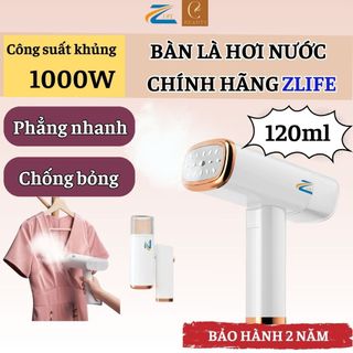 Bàn là hơi nước cầm tay Zlife phẳng nhanh nhẹ 1000W mọi loại vải, Bàn ủi hơi nước gập gọn du lịch