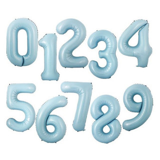 Bóng số tuổi màu xanh pastel trang trí sinh nhật, party, bóng số tuổi size đại