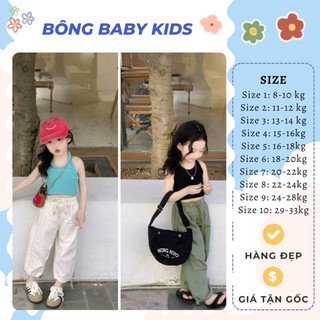 Bộ Áo yếm Quần thô xuông dài cho bé, set đồ sành điệu quần áo bé gái từ 8-35kg