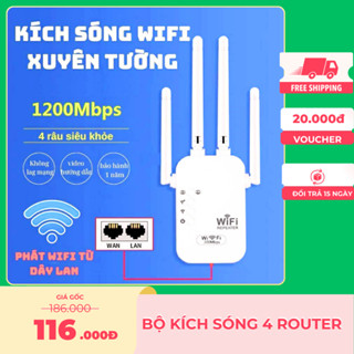 Bộ kích sóng wifi phiên bản 4 râu tốc độ cao 1200 Mbps phát xuyên tường kết nối xa sóng mạnh