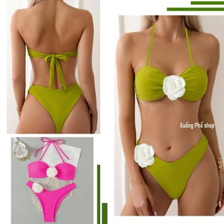 (sexy-sẵn) Đồ Bơi quyến rũ, Bikini Sexy 2 mảnh hoa hồng Trendy #SXH01