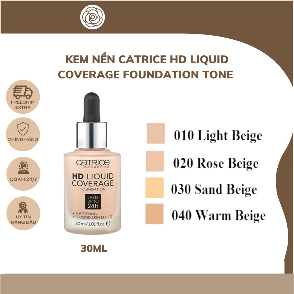 Kem nền Catrice HD Liquid Coverage Foundation che phủ tự nhiên tạo độ mịn màng cho da 30ml (mai_anh) | BigBuy360 - bigbuy360.vn