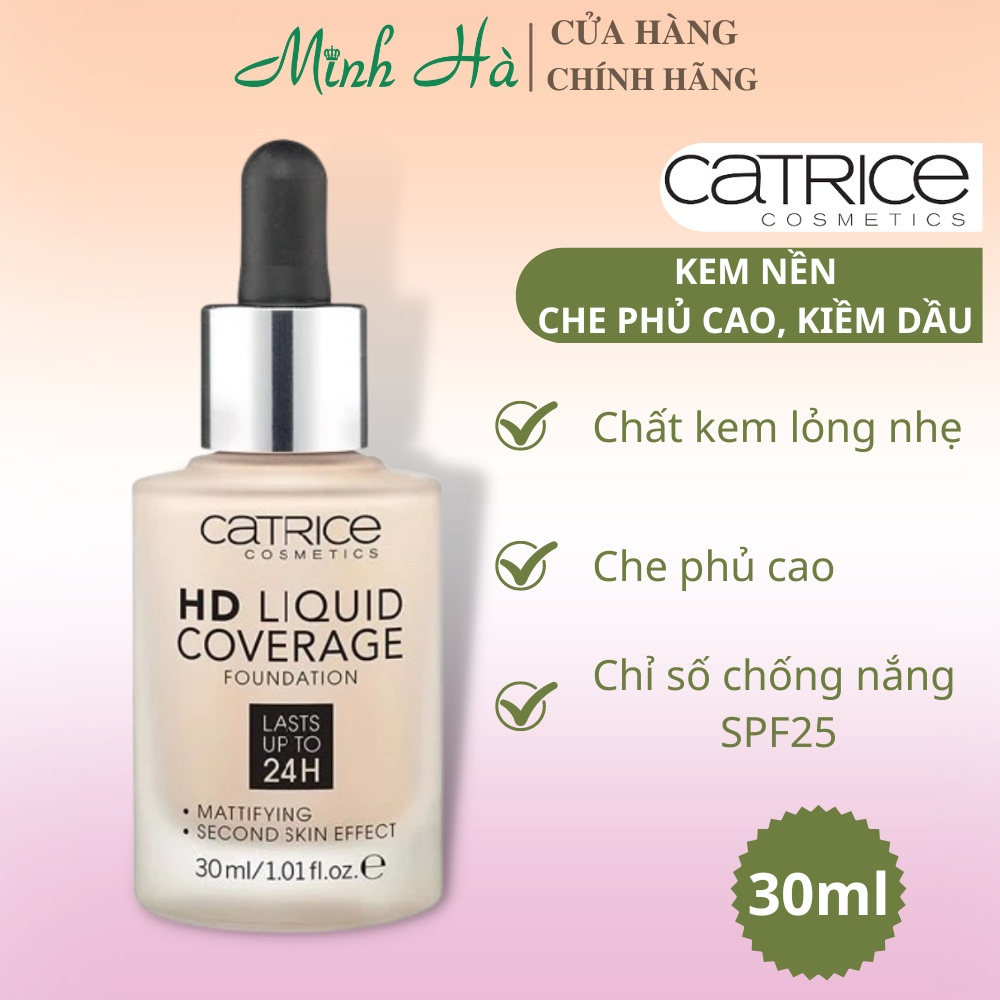 Kem nền Catrice HD Liquid Coverage Foundation che phủ tự nhiên tạo độ mịn màng cho da 30ml (mai_anh) | BigBuy360 - bigbuy360.vn