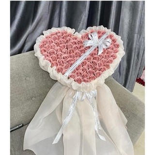 Cốt giấy trái tim gói hoa