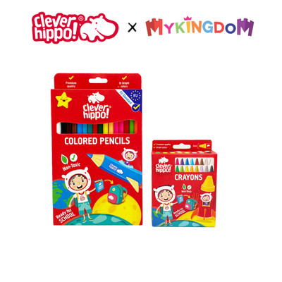 Combo 16 Màu Sáp Và 16 Màu Chì Colorful CLEVER HIPPO CB161601