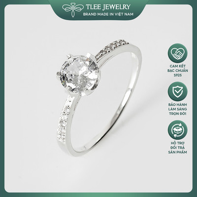 Nhẫn bạc nữ TLEE ổ đá sáu chấu đính viền cao cấp TLEE JEWELRY A0271