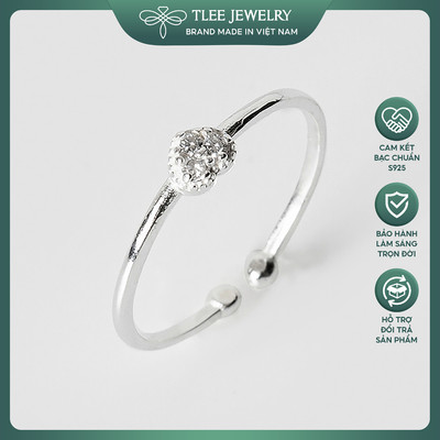 Nhẫn bạc nữ TLEE tim ba viên đá mini cao cấp TLEE JEWELRY A0270