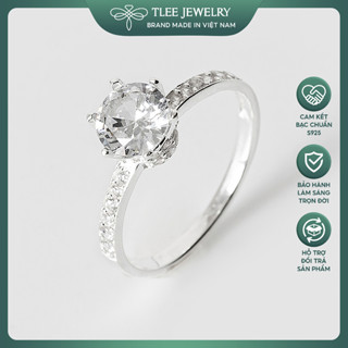 Nhẫn bạc nữ TLEE trụ đá vương miện đính đá cao cấp TLEE JEWELRY A0269
