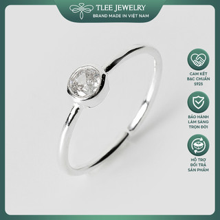 Nhẫn bạc nữ TLEE mặt đá đen trắng xinh xắn TLEE JEWELRY A0267