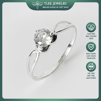 Nhẫn bạc nữ TLEE trái tim cách điệu đính đá cao cấp TLEE JEWELRY A0265