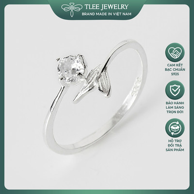 Nhẫn bạc nữ TLEE đuôi cá đính đá cao cấp TLEE JEWELRY A0263