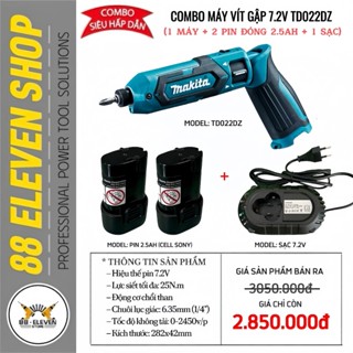 Combo Máy Vít Gập 7.2V Makita TD022DZ
