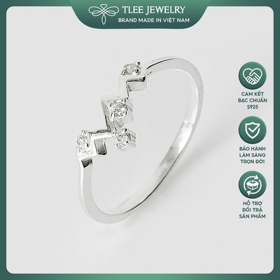 Nhẫn bạc nữ TLEE nhịp tim đính đá cao cấp TLEE JEWELRY A0255