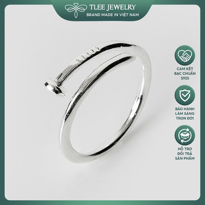 Nhẫn bạc TLEE đinh trơn basic TLEE JEWELRY A0251