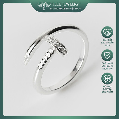 Nhẫn bạc TLEE hình chiếc đinh đính đá cá tính TLEE JEWELRY A0250