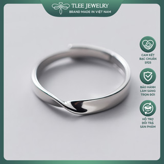Nhẫn bạc TLEE mẫu xoắn thắt freesize đeo đôi, đeo nhóm TLEE JEWELRY A0249