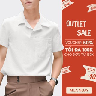 Áo sơ mi nam ngắn tay cổ chui vải đũi xước, áo cuban shirt cổ vest dáng suông thoáng mát thương hiệu JBAGY - JS0205
