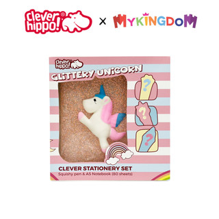 Bộ Đồ Dùng Văn Phòng Phẩm CLEVER HIPPO Glittery Unicorn Hồng NB1201/PINK