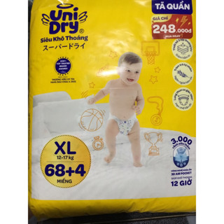 Tã Quần Unidry XL68 +4 (72 Miếng) Cho Bé Từ 12-17kg - Date Mới