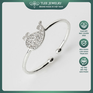 Nhẫn bạc TLEE cá voi mở xinh xắn TLEE JEWELRY A0243