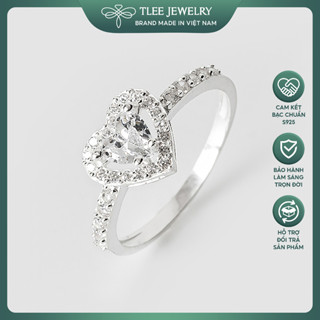 Nhẫn bạc nữ TLEE mẫu tim đá to sang trọng TLEE JEWELRY A0238