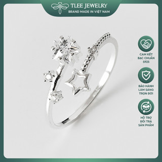 Nhẫn bạc nữ TLEE sao đá freesize nữ tính TLEE JEWELRY A0235