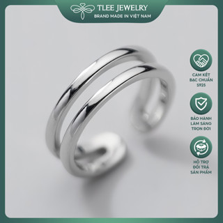 Nhẫn bạc TLEE trơn hai tầng mở đeo ngón út TLEE JEWELRY A0234