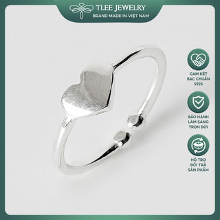  Nhẫn bạc nữ TLEE tim trơn freesize cá tính TLEE JEWELRY A0233 