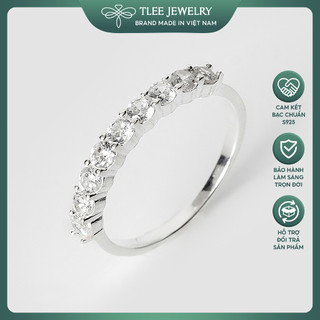Nhẫn bạc nữ tlee đính đá một hàng cao cấp tlee jewelry a0225