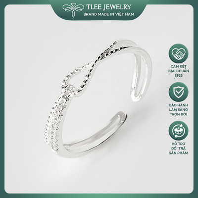 Nhẫn bạc nữ TLEE móc nối đính đá cao cấp freesize TLEE JEWELRY A0224