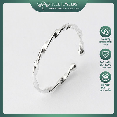 Nhẫn bạc nữ TLEE xoắn bi trơn basic cá tính TLEE JEWELRY A0218