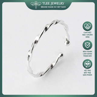 Nhẫn bạc nữ tlee xoắn bi trơn basic cá tính tlee jewelry a0218