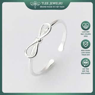 Nhẫn bạc nữ TLEE nơ thắt trơn freesize nữ tính TLEE JEWELRY A0217