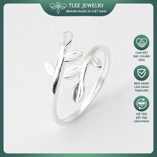  Nhẫn bạc nữ TLEE lá hai cành basic cá tính TLEE JEWELRY A0210 