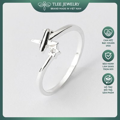 Nhẫn bạc nữ TLEE máy bay đính đá cách điệu TLEE JEWELRY A0204