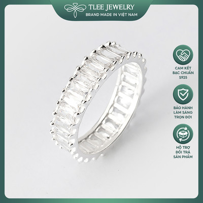 Nhẫn bạc TLEE đá kết chữ nhật cao cấp TLEE JEWELRY A0198