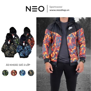 Áo Khoác Thể Thao_N.KE 2 Lớp Badlands Camo Windbreaker Jacket