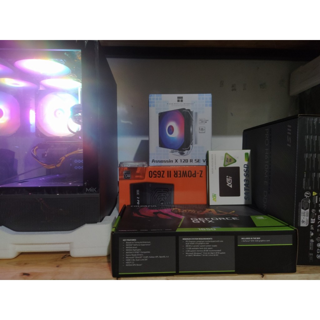 Cấu hình PC Intel i5 12400F  Ram 8GB GTX 1650 4G SSD 256G