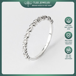 Nhẫn bạc nữ TLEE nạm đá viền bao xoắn cá tính TLEE JEWELRY A0197
