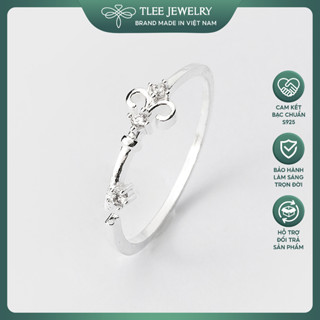 Nhẫn bạc nữ TLEE chìa khoá đính đá cách điệu cá tính TLEE JEWELRY A0186