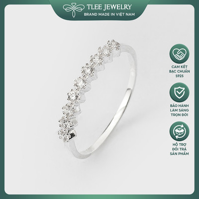 Nhẫn bạc nữ TLEE dải hoa đính đá cao cấp TLEE JEWELRY A0182