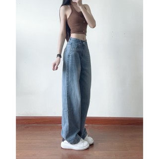 Quần jeans Spring trơn ống suông basic