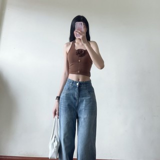 Quần jeans Spring trơn ống suông basic