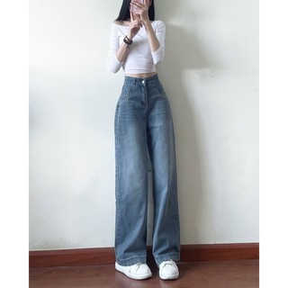 Quần jeans Spring trơn ống suông basic