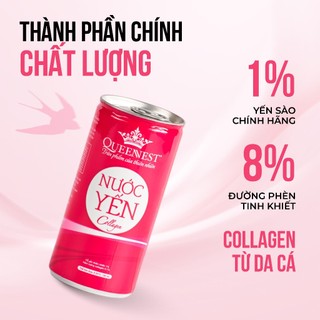 [30 Lon x 190ml] NƯỚC YẾN LON COLLAGEN QUEENNEST 190ML
